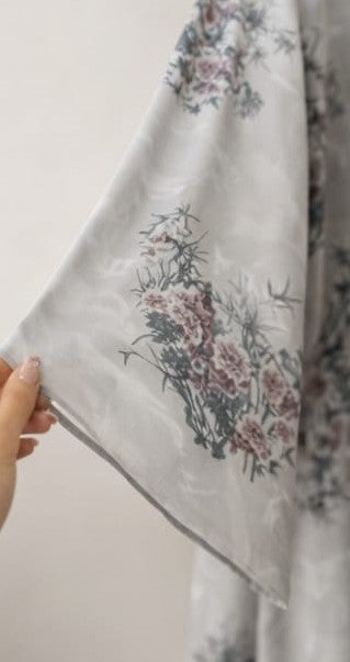 Silver Bloom Abaya