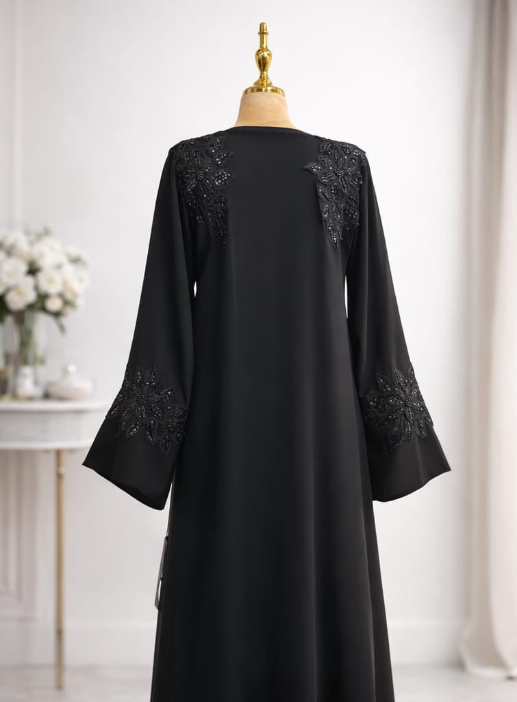 Noir Blossom Abaya