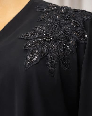 Noir Blossom Abaya